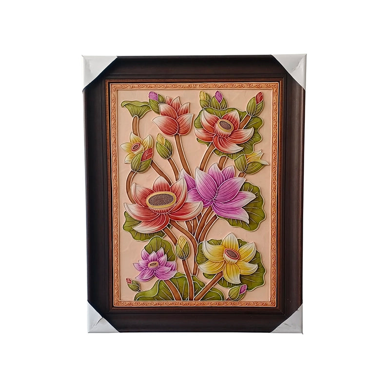 Exclusive Flower Relief Art Oil Painting on Board