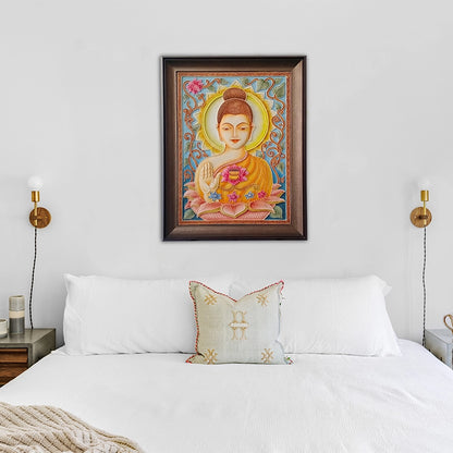 Elite Handmade Buddha Relief Art Oil Painting on Board