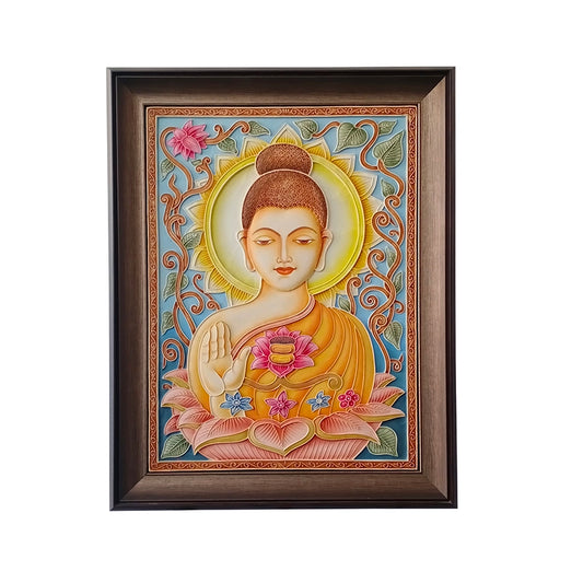 Elite Handmade Buddha Relief Art Oil Painting on Board